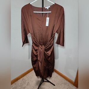 The Baltic Born Theo Mini Dress Brown Small